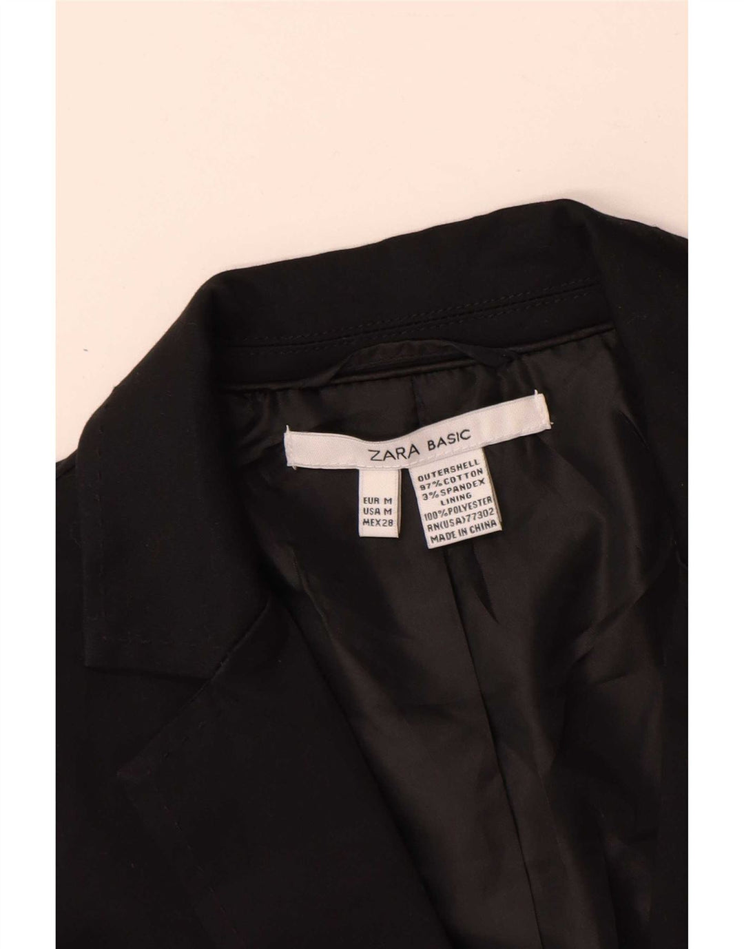 Zara Γυναικείο σακάκι 1 κουμπιού blazer UK 12 μεσαίο μαύρο βαμβακερό