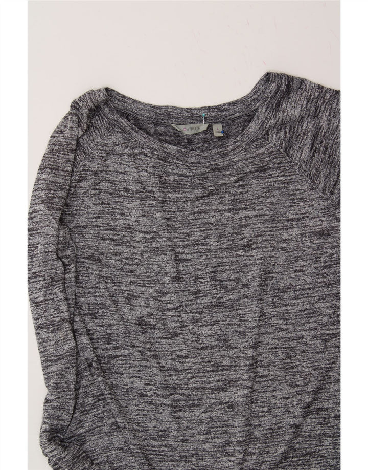 ATHLETA Womens Boat Neck Jumper Sweater UK 16 Large Grey Flecked Polyester Vintage Athleta and Second-Hand Athleta from Messina Hembry 