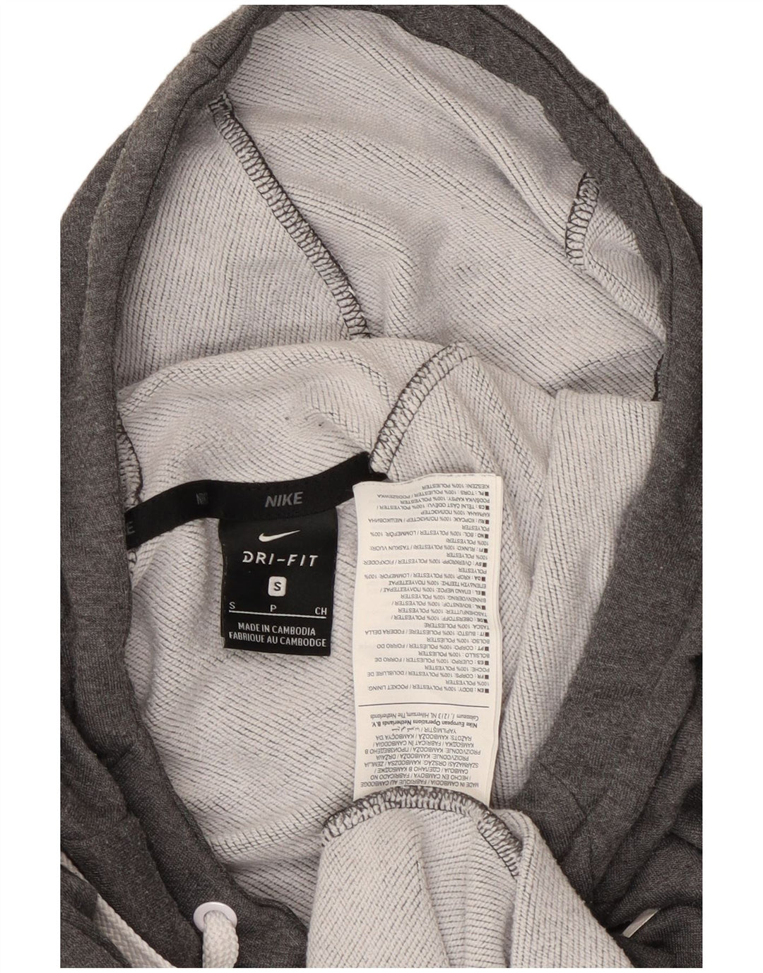 Ανδρικά γραφικά κουκούλα Nike Dri Fit Μικρός γκρι πολυεστέρας