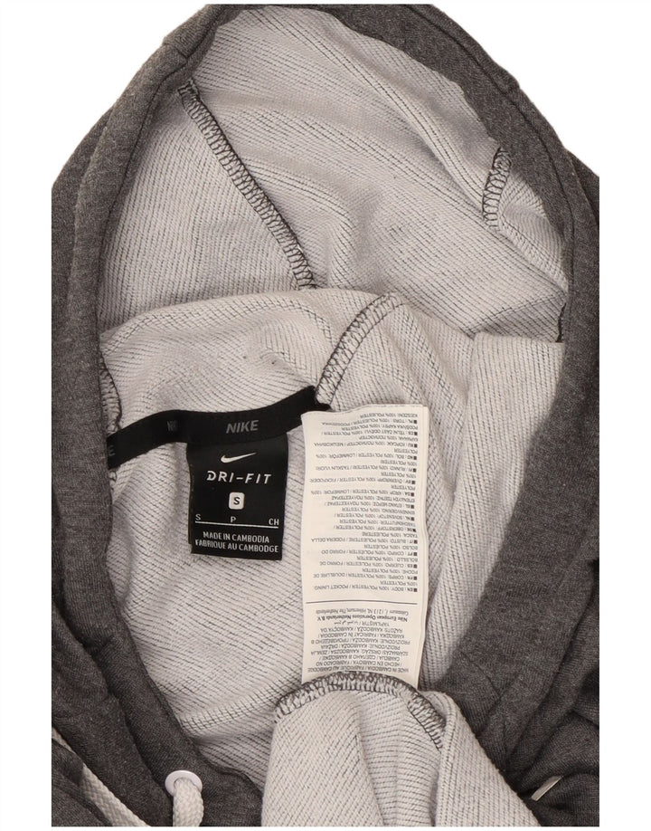 Ανδρικά γραφικά κουκούλα Nike Dri Fit Μικρός γκρι πολυεστέρας