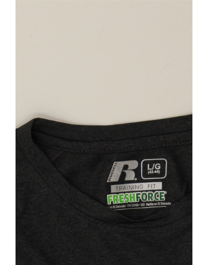 RUSSELL ATHLETIC Mens Training Top Long Sleeve UK 42/44 Large Grey Vintage Russell Athletic and Second-Hand Russell Athletic from Messina Hembry 