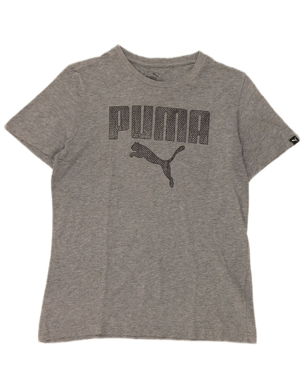 Puma Boys Graphic T-Shirt Top 12-13 Years Grey Flecked