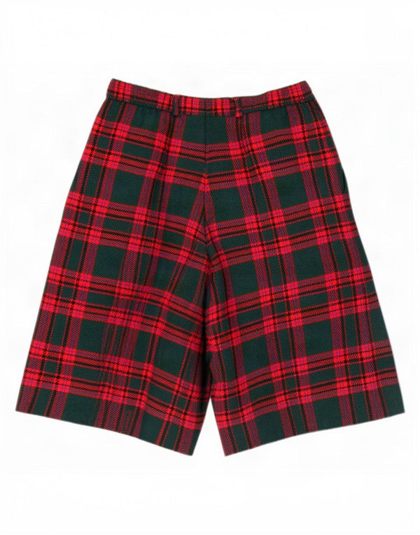 Lucia Womens High Waist Pegged Bermuda Shorts UK 16 Large W28 Green Plaid