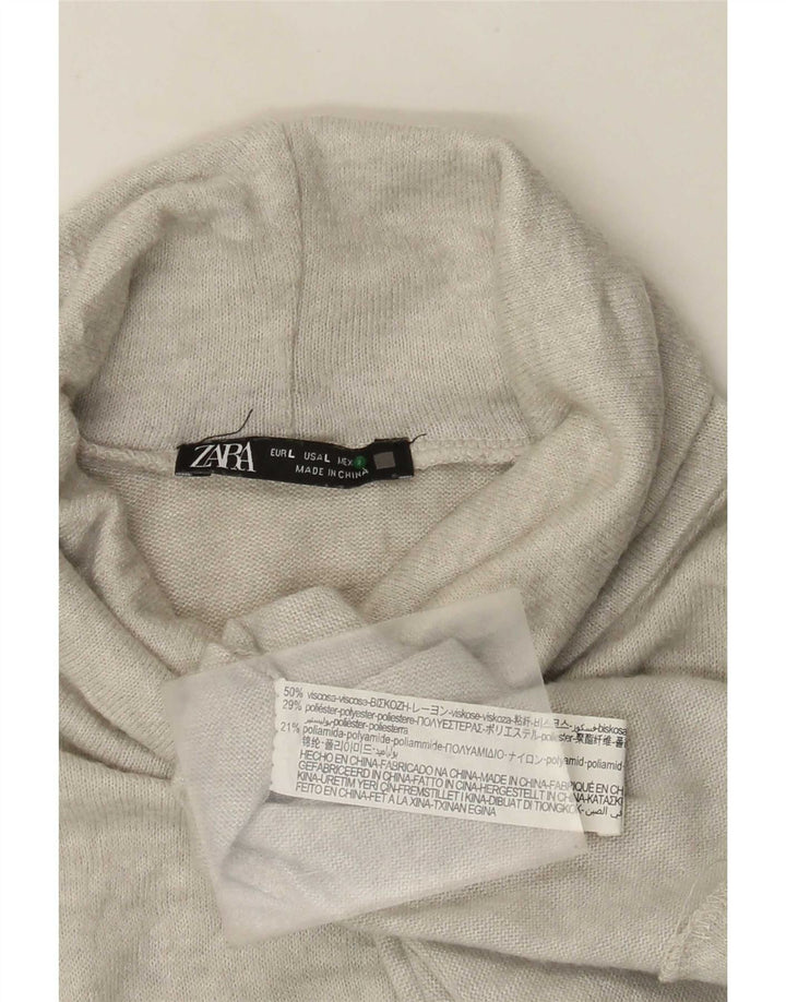 Zara γυναικείο τοπ μακρυμάνικο UK 14 μεγάλη γκρι βισκόζη