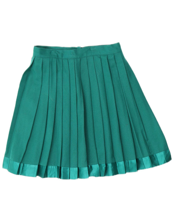 Vintage γυναικεία ψηλόμεση μαχαίρι πλισέ φούστα IT 46 Large W28 πράσινο μαλλί