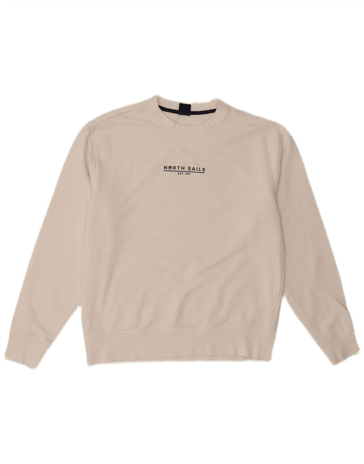 Ανδρικό γραφικό φούτερ North Sails Jumper Μικρό λευκό βαμβακερό