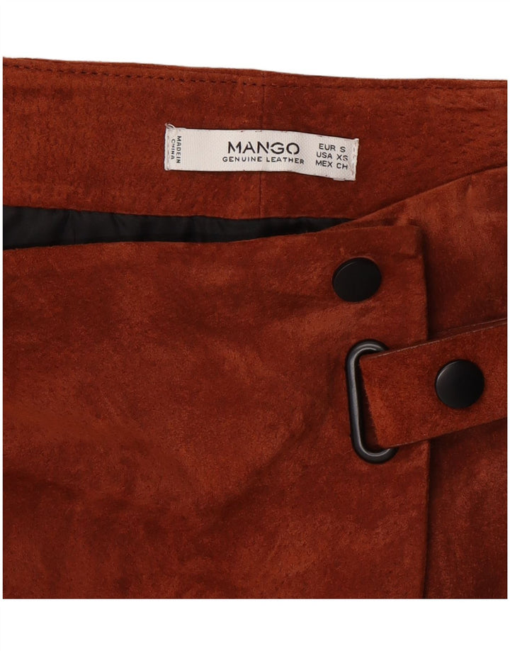 Mango Γυναικεία Suede Φούστα Μικρή W26 Καφέ