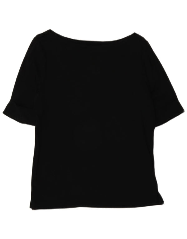 Γυναικεία μπλούζα Ralph Lauren τοπ UK 16 Large μαύρη βαμβακερή