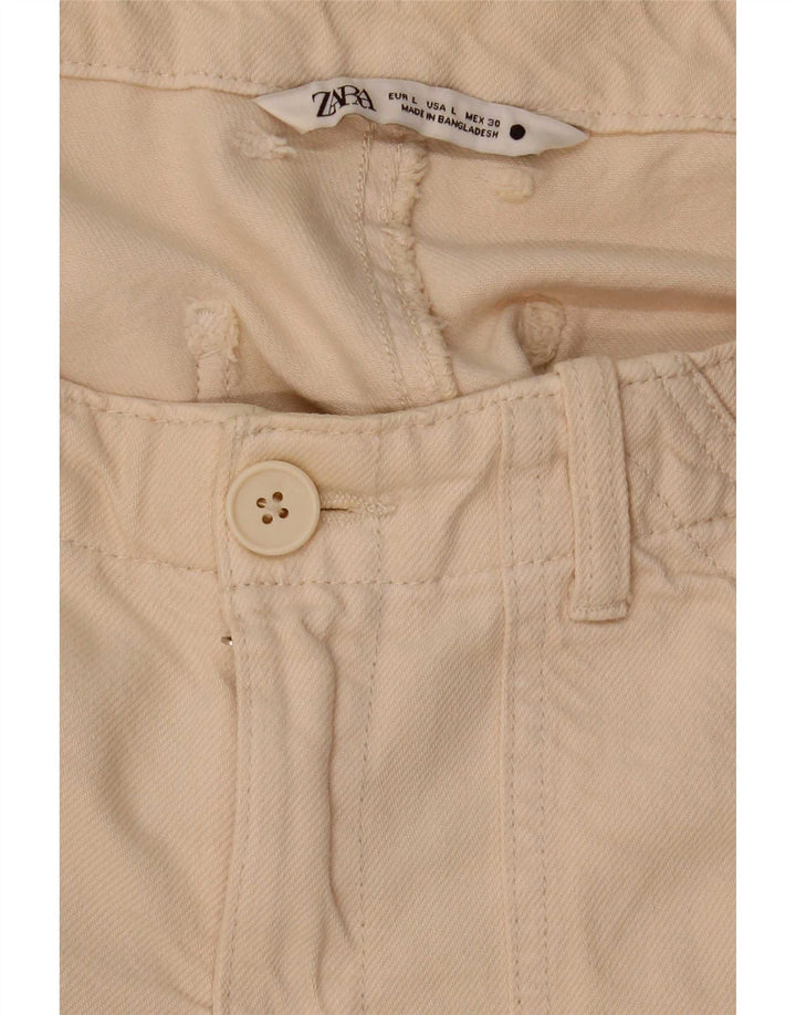 Zara Γυναικείο Straight Jeans Large W30 L27 Beige