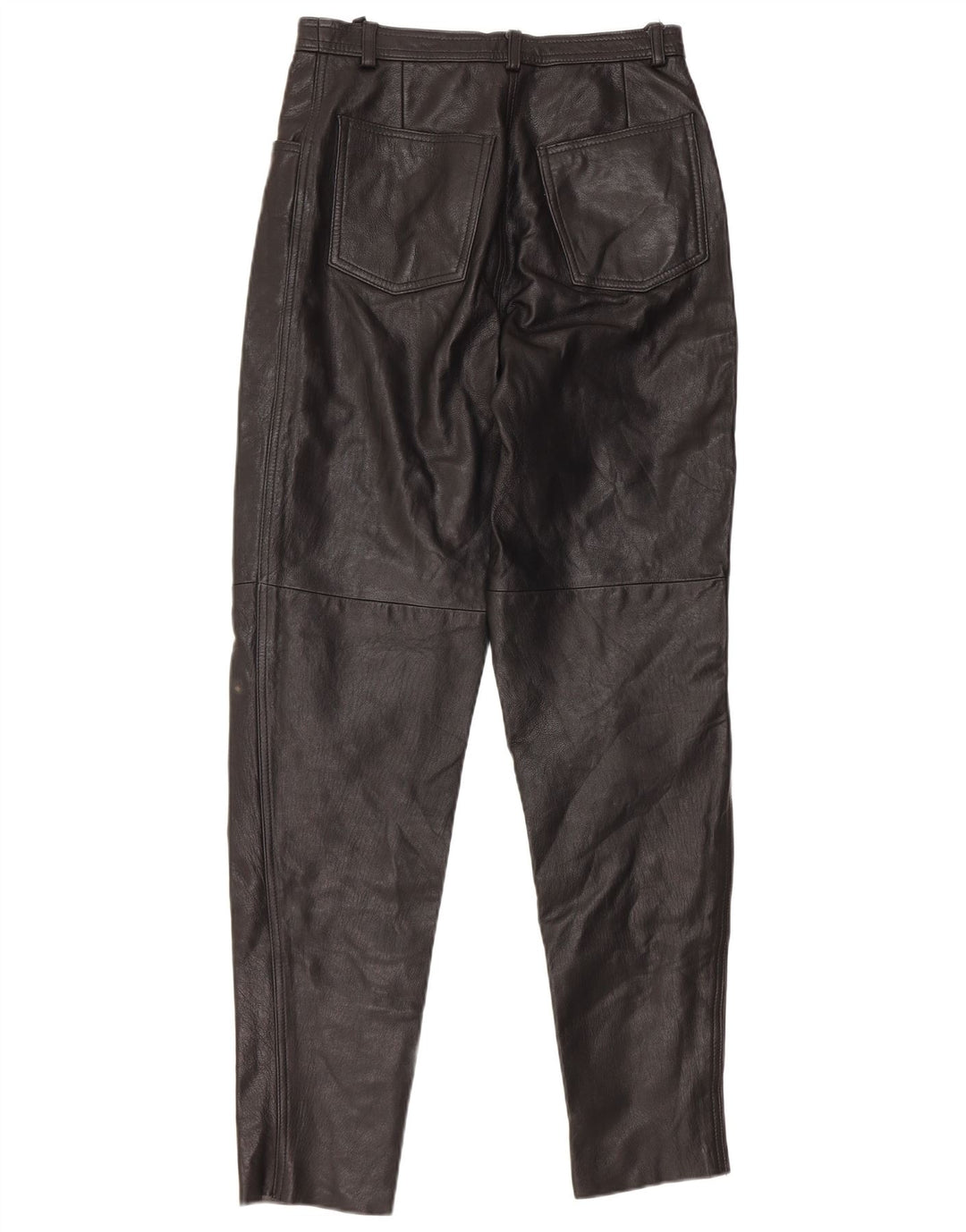 Γυναικείο ψηλόμεσο παντελόνι VINTAGE IT 46 μεγάλο W28 L32 μαύρο δέρμα