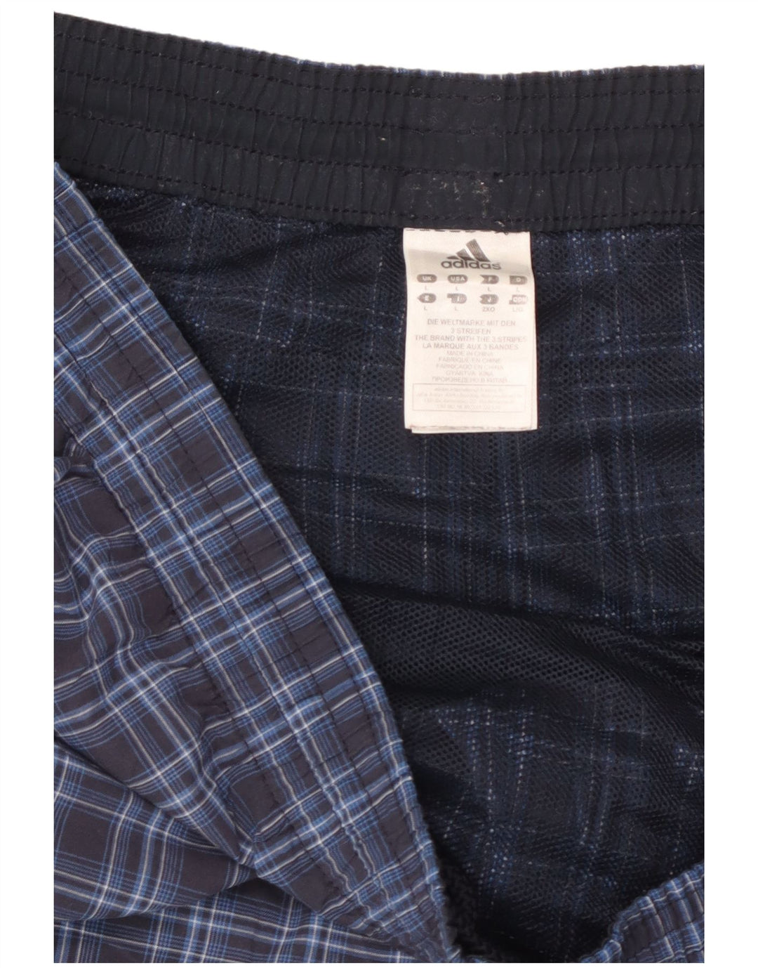 Ανδρικό σορτς κολύμβησης Adidas μεγάλο μπλε τσεκ πολυεστέρα