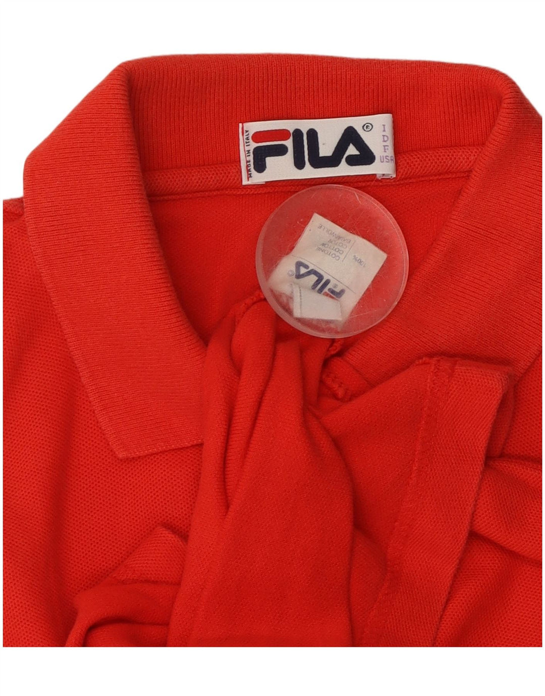 Γυναικείο αμάνικο μπλουζάκι πόλο FILA IT 46 μεγάλο κόκκινο βαμβακερό