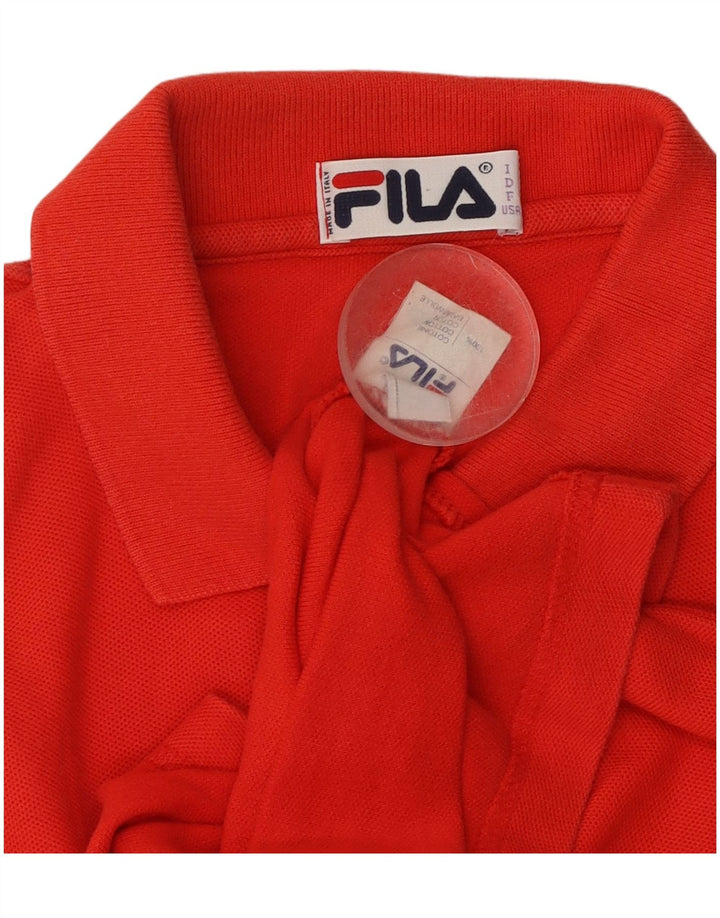 Γυναικείο αμάνικο μπλουζάκι πόλο FILA IT 46 μεγάλο κόκκινο βαμβακερό
