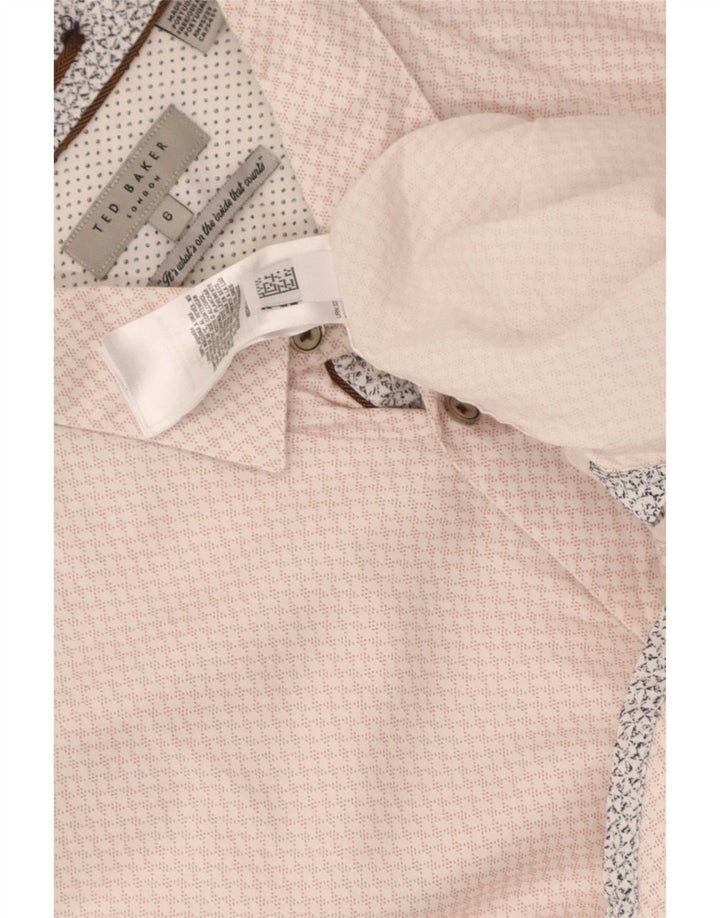 Ανδρικό πουκάμισο Ted Baker Νούμερο 6 2XL Ροζ Γεωμετρικό Βαμβάκι