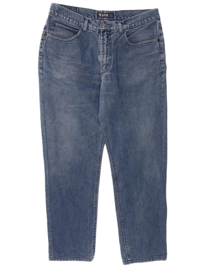 MASH Mens Slim Jeans IT 54 2XL W34 L29 Blue Cotton