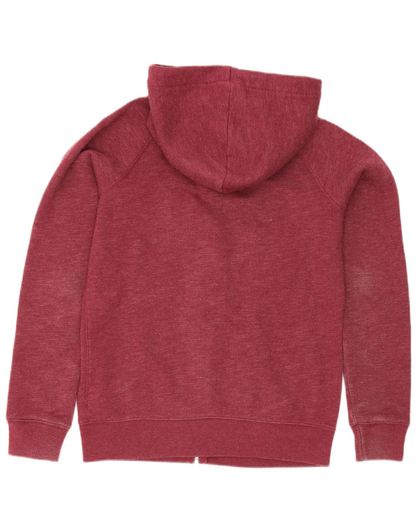 Jack Wills γυναικείο πουλόβερ με κουκούλα με φερμουάρ UK 10 μικρό βαμβακερό μπορντό