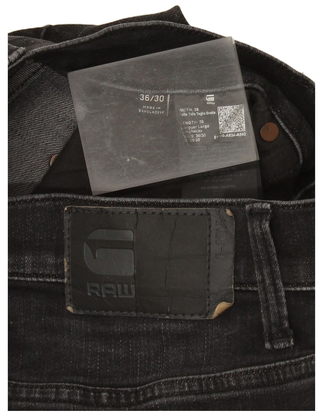 Ανδρικό Slim Jeans G-Star W36 L30 μαύρο βαμβακερό