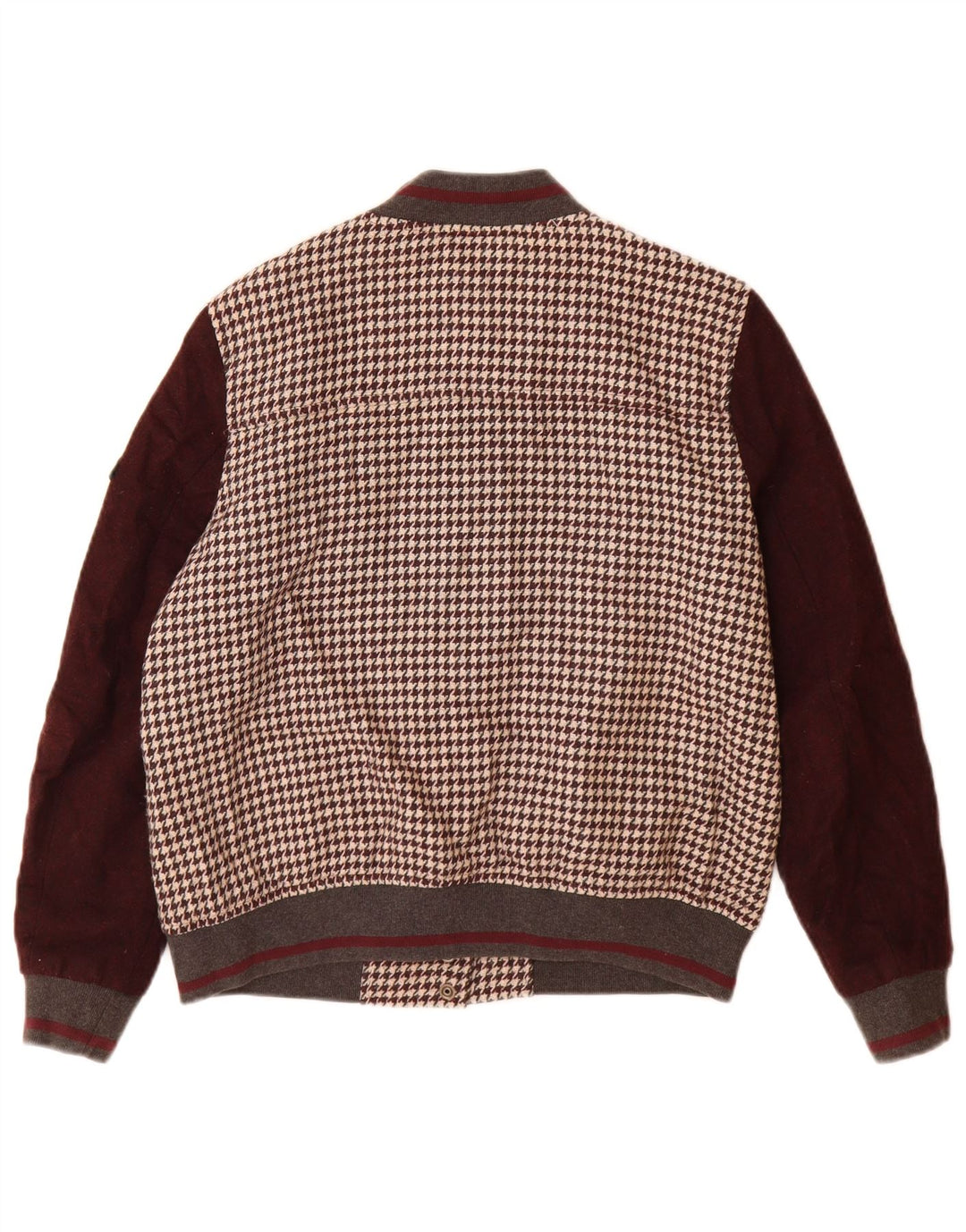 Zara Γυναικείο Μπουφάν Varsity UK 14 Medium Brown Houndstooth Acrylic