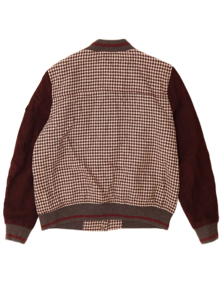 Zara Γυναικείο Μπουφάν Varsity UK 14 Medium Brown Houndstooth Acrylic