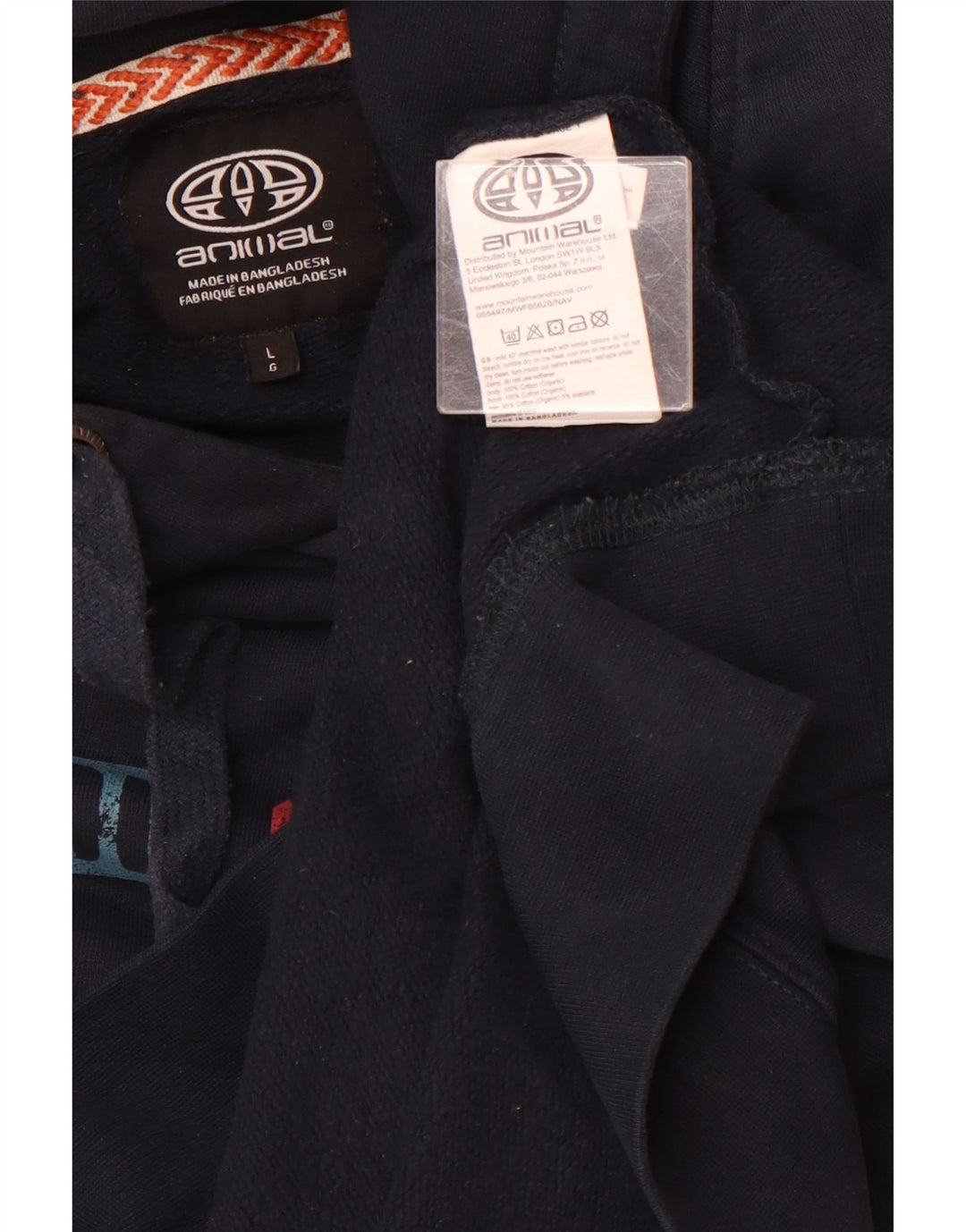 ANIMAL Ανδρικό γραφικό με κουκούλα, μεγάλο μπλε βαμβακερό