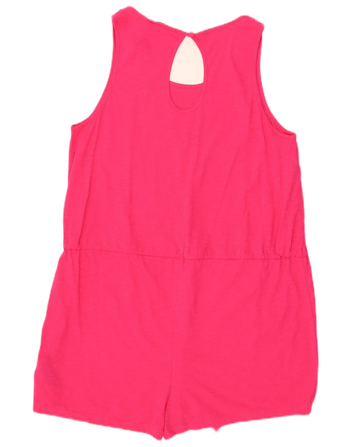 Marks & Spencer Γυναικείο Αμάνικο Playsuit UK 14 Μεσαίο ροζ βαμβακερό