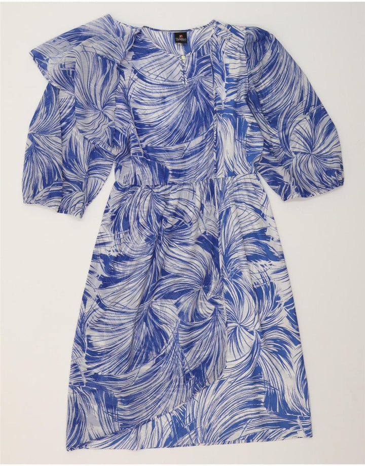 FIORELLA RUBINO Womens Abstract Pattern A-Line Dress UK 16 Large  Blue Vintage Fiorella Rubino and Second-Hand Fiorella Rubino from Messina Hembry 