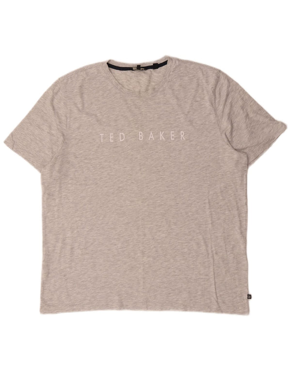 Ανδρικό T-Shirt γραφικό Ted Baker Top Size 6 2XL Γκρι βαμβακερό