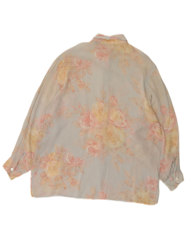 Και Γυναικεία Μπλούζα Oversized Πουκάμισο IT 44 Medium Blue Floral Viscose