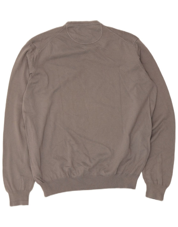 Marlboro Classics Mens V-Neck Jumper Sweater XL Grey Cotton