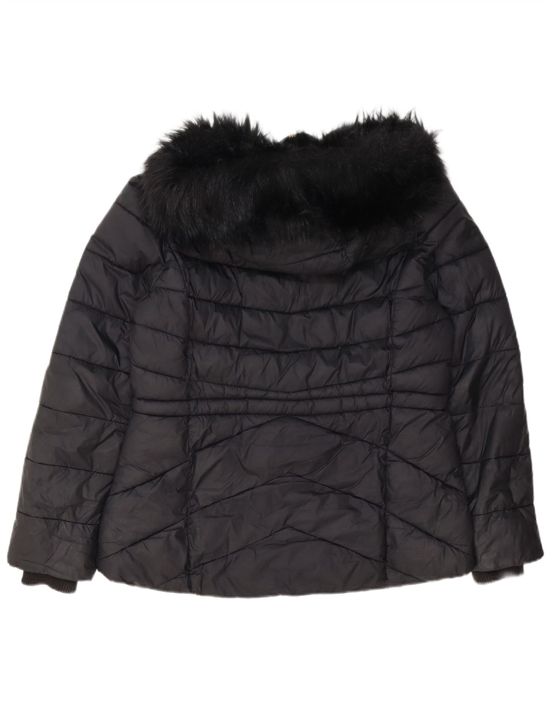 Γυναικείο μπουφάν με κουκούλα Barbour UK 14 μεγάλο μαύρο πολυεστέρα