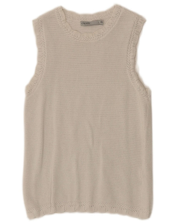 Γυναικείο πλεκτό γιλέκο Oasis UK 8 Small White