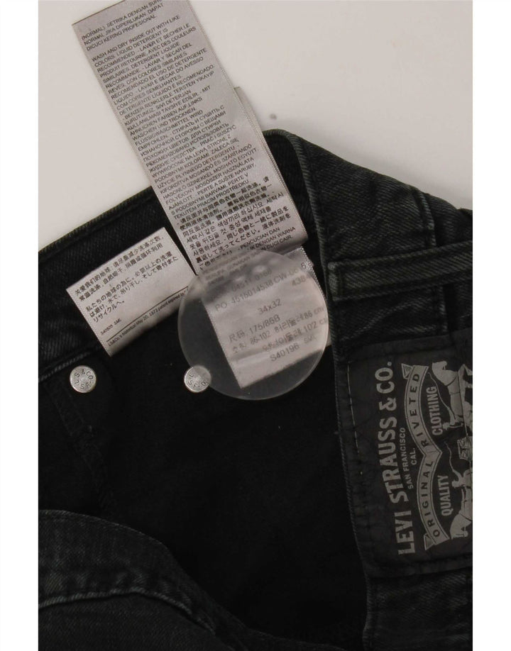 Ανδρικό τζιν Levi's Straight W34 L32 Μαύρο βαμβακερό