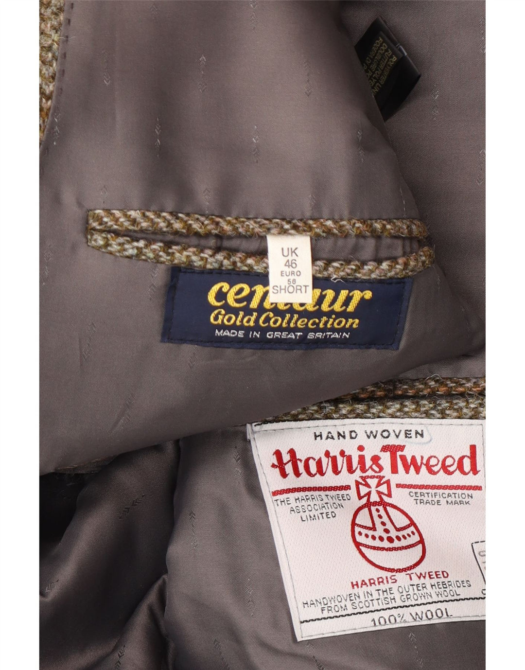Ανδρικό μπουφάν HARRIS TWEED 2 κουμπιά σακάκι UK 46 3XL πράσινο μαλλί ψαροκόκαλο