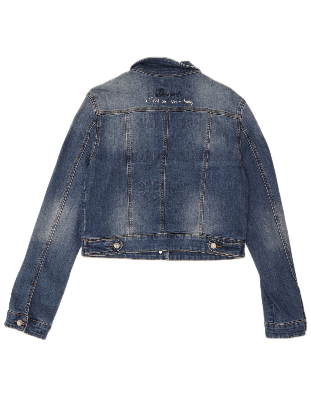 Γυναικείο τζιν μπουφάν Desigual Graphic Crop EU 42 Large Blue Polyester
