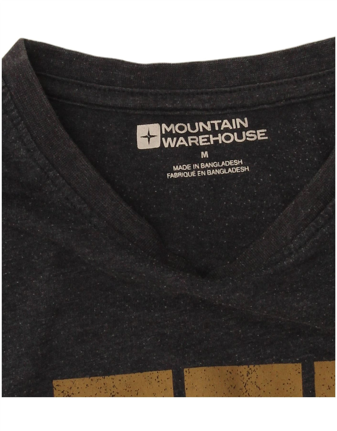 Ανδρικό γραφικό T-Shirt Mountain Warehouse Top Μεσαίο μαύρο βαμβακερό
