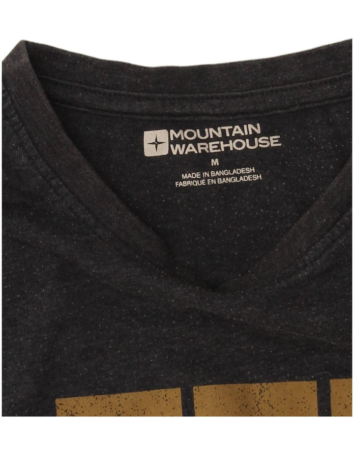 Ανδρικό γραφικό T-Shirt Mountain Warehouse Top Μεσαίο μαύρο βαμβακερό