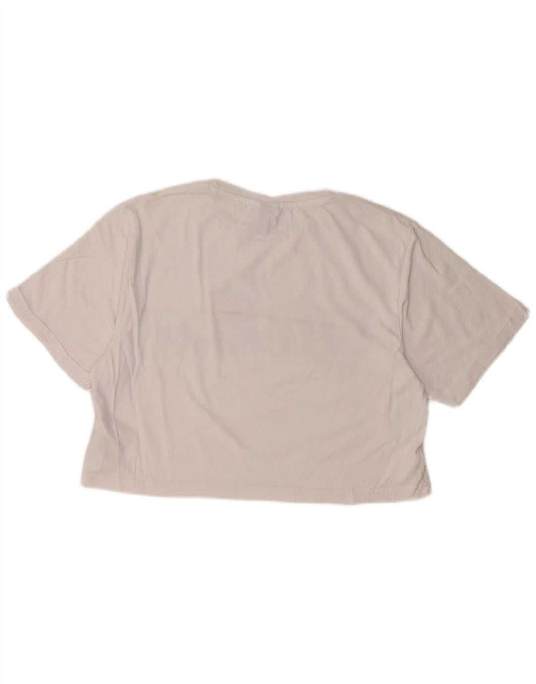 ELLESSE Γυναικείο Crop Graphic T-Shirt Top UK 10 Small White Βαμβακερό