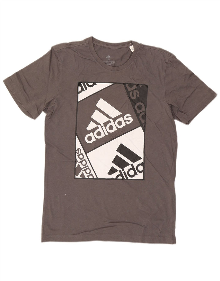 Ανδρικό γραφικό T-Shirt Adidas Top Μικρό γκρι βαμβακερό