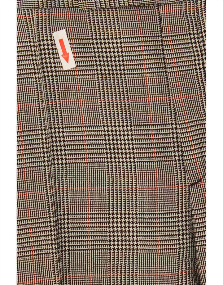 Zara γυναικείο μποτάκι παντελόνι EU 38 Small W28 L32 Grey Houndstooth Wool