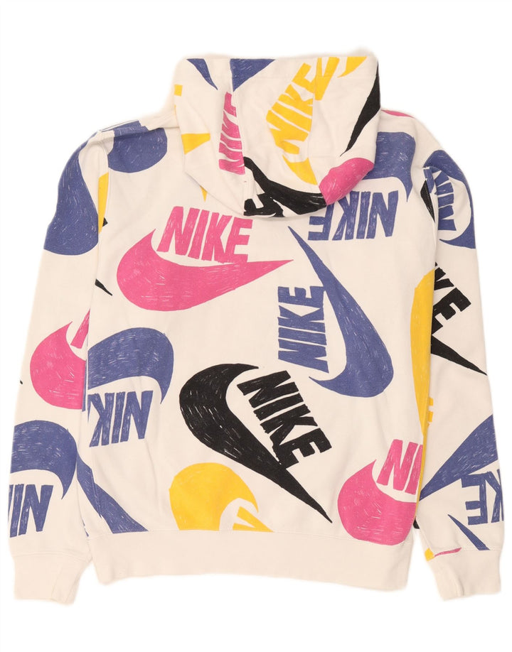 Ανδρικό γραφικό κουκούλα Nike, μεσαίο λευκό βαμβακερό