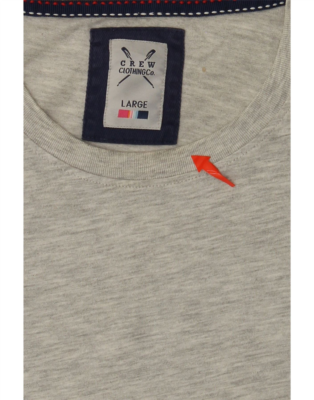 CREW CLOTHING Ανδρικό T-Shirt Top μεγάλο γκρι βαμβακερό