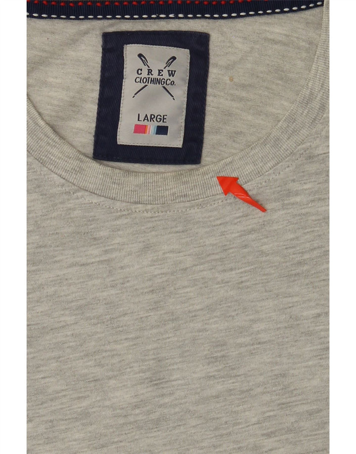 CREW CLOTHING Ανδρικό T-Shirt Top μεγάλο γκρι βαμβακερό