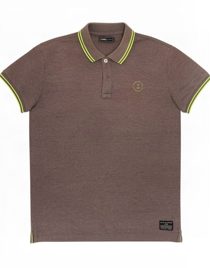 Ανδρικό πουκάμισο πόλο Jack & Jones από μεσαίο γκρι πολυεστέρα