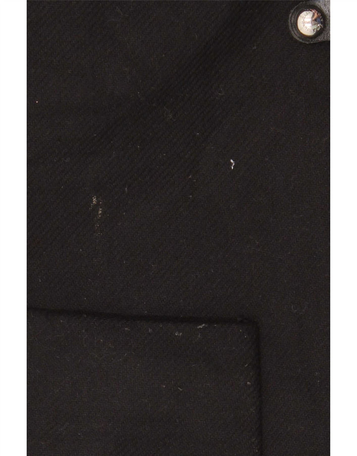 Zara Γυναικείο Πανωφόρι με Κουκούλα UK 10 Small Black Wool