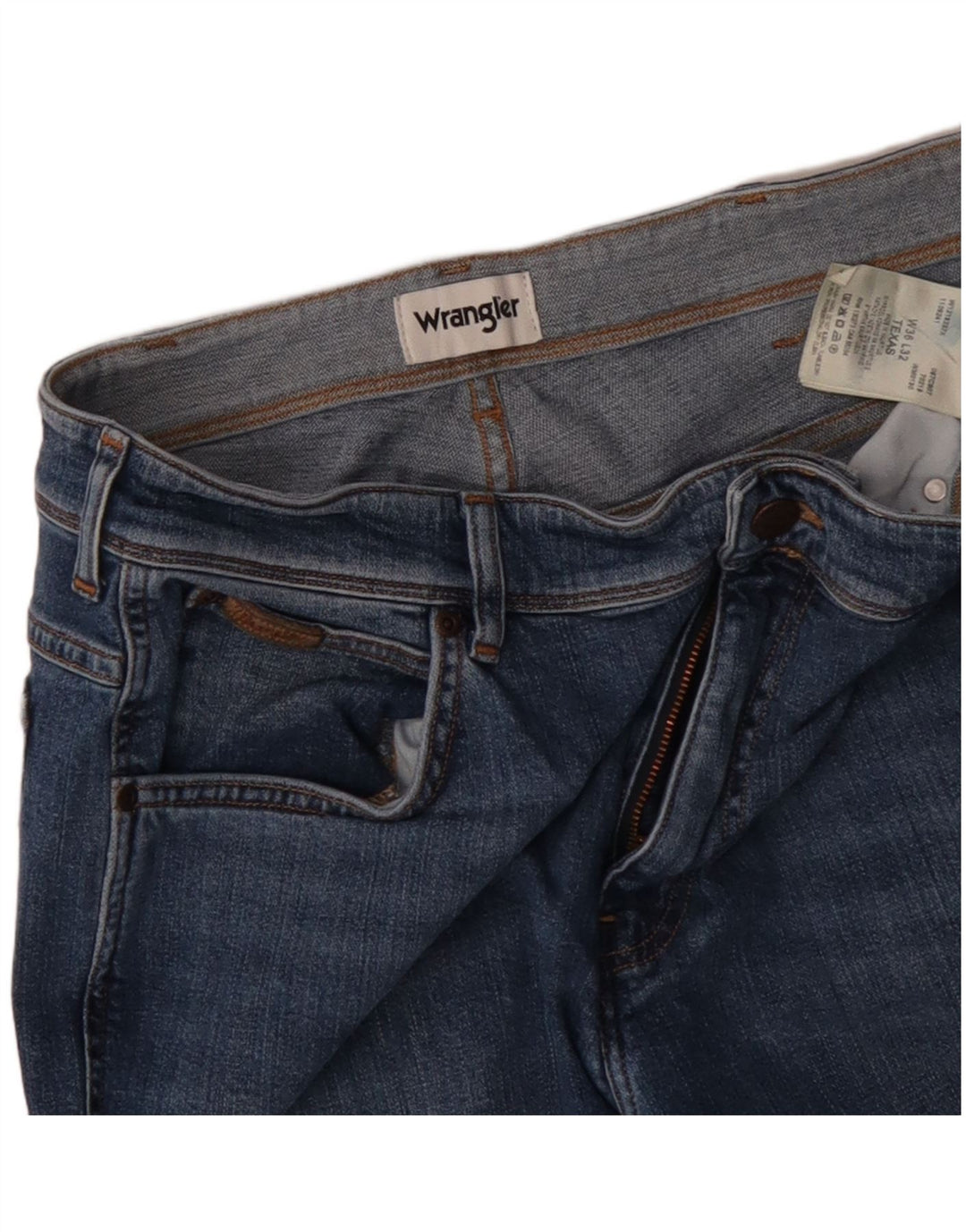 WRANGLER Ανδρικό Texas Straight Jeans W36 L32 Μπλε βαμβακερό