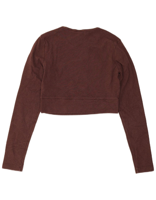 Γυναικείο φούτερ Adidas Crop Jumper UK 12/14 Μεσαίο καφέ βαμβακερό