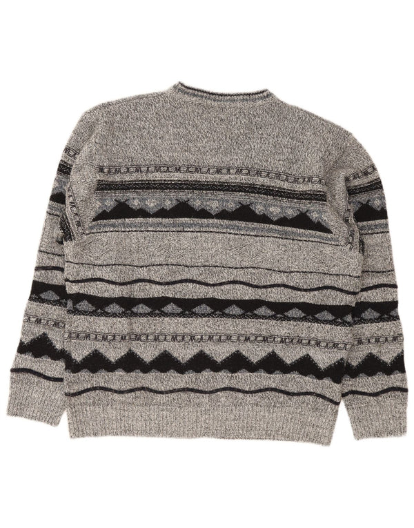 Ανδρικό πουλόβερ Carletti Crew Neck Jumper 2XL Γκρι γεωμετρικό ακρυλικό