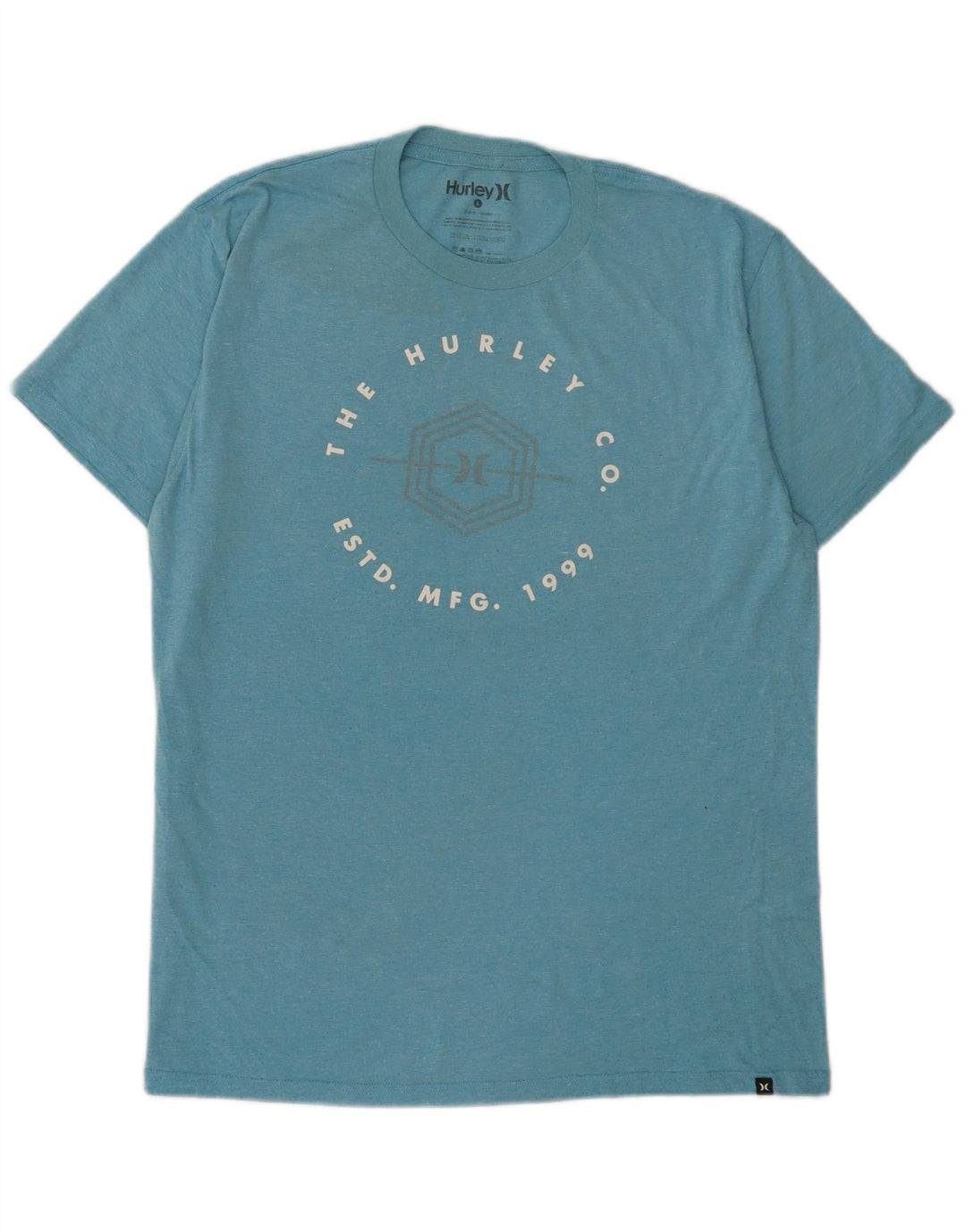 Ανδρικό γραφικό T-Shirt Hurley Top μεγάλο μπλε βαμβακερό