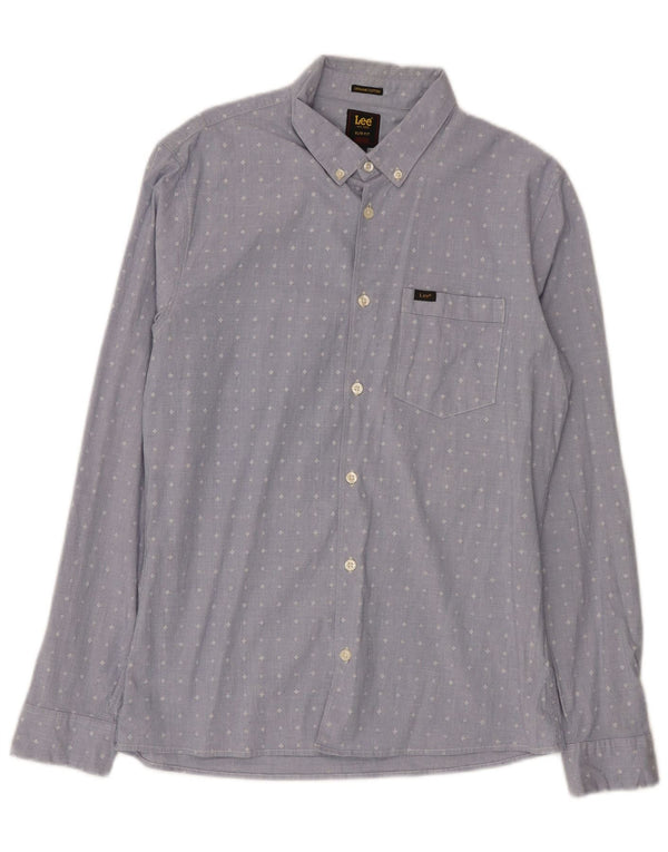 Ανδρικό πουκάμισο Lee Slim Fit Medium Blue Geometric Cotton