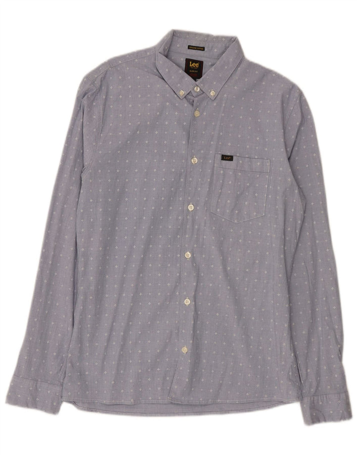 Ανδρικό πουκάμισο Lee Slim Fit Medium Blue Geometric Cotton
